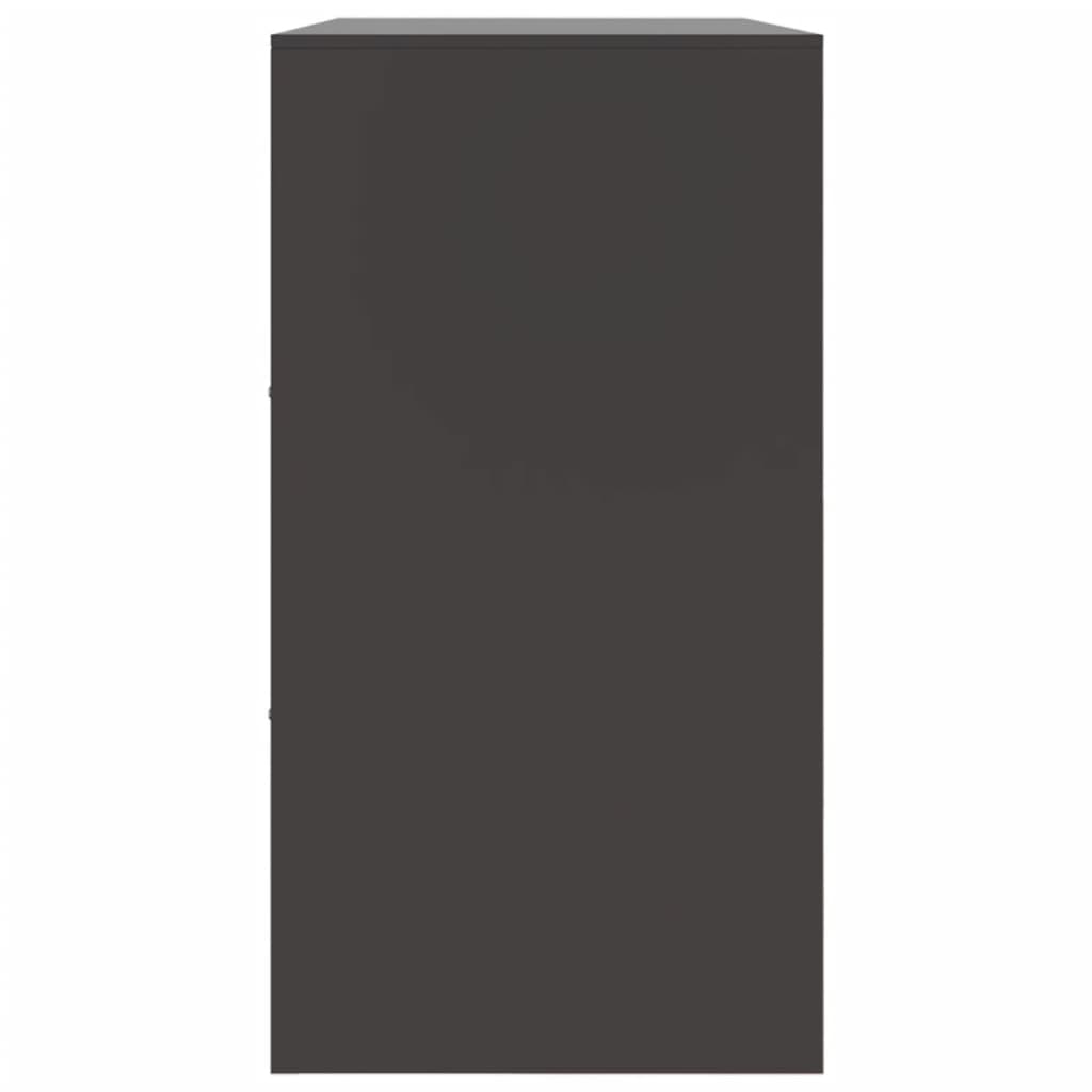 Aparador moderno HKH de acero laminado en frío con 3 puertas 99 x 39 x 73 cm - negro