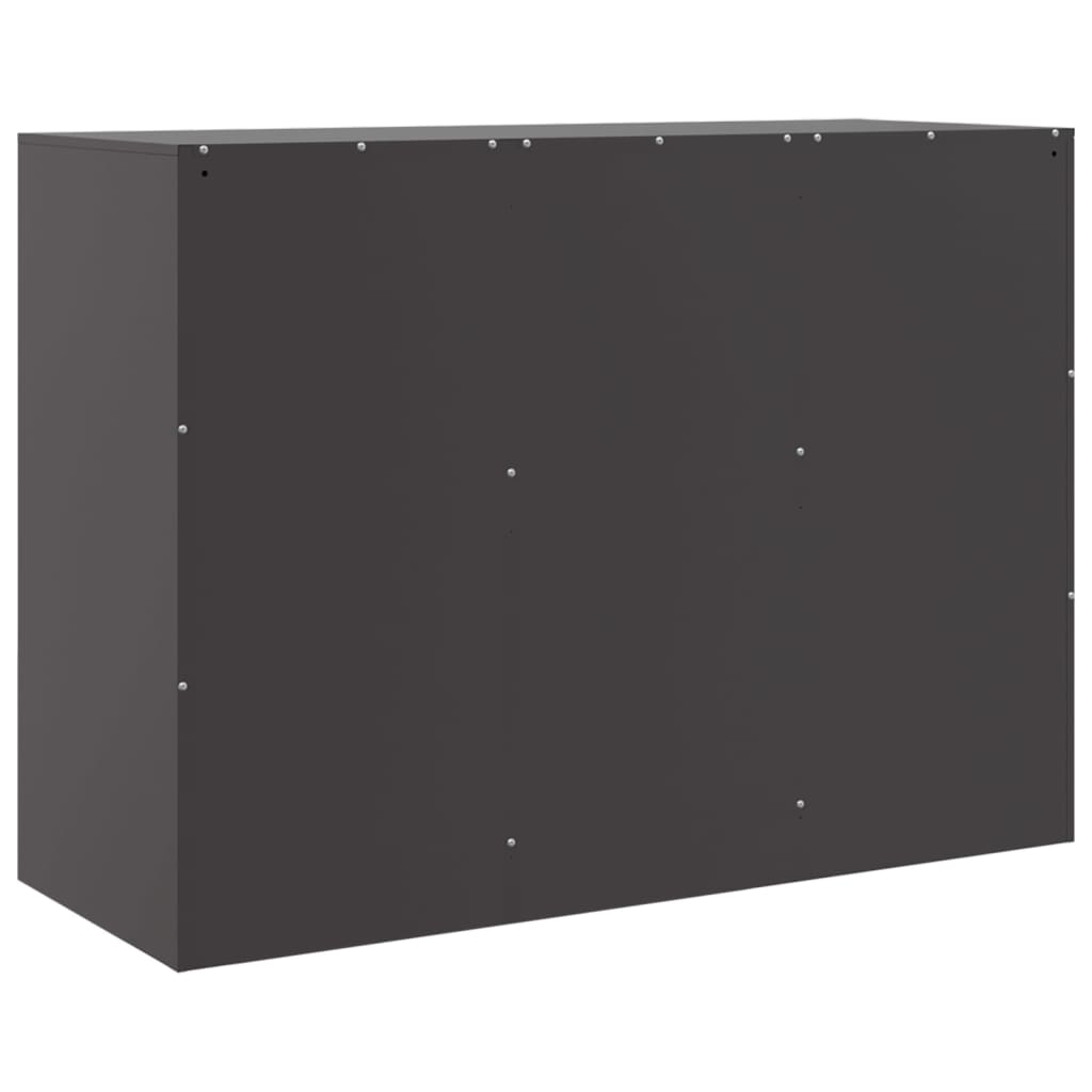 Aparador moderno HKH de acero laminado en frío con 3 puertas 99 x 39 x 73 cm - negro