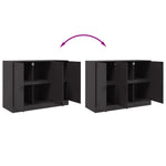 Aparador moderno HKH de acero laminado en frío con 3 puertas 99 x 39 x 73 cm - negro