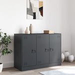 HKH Aparador Moderno em Aço Laminado A Frio com 3 Portas 99 X 39 X 73 Cm - Antracite