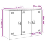 HKH Aparador Moderno em Aço Laminado A Frio com 3 Portas 99 X 39 X 73 Cm - Antracite