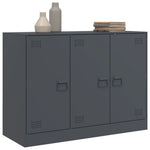 HKH Aparador Moderno em Aço Laminado A Frio com 3 Portas 99 X 39 X 73 Cm - Antracite
