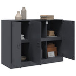 HKH Aparador Moderno em Aço Laminado A Frio com 3 Portas 99 X 39 X 73 Cm - Antracite