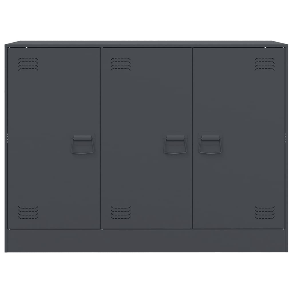 HKH Aparador Moderno em Aço Laminado A Frio com 3 Portas 99 X 39 X 73 Cm - Antracite