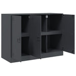 HKH Aparador Moderno em Aço Laminado A Frio com 3 Portas 99 X 39 X 73 Cm - Antracite
