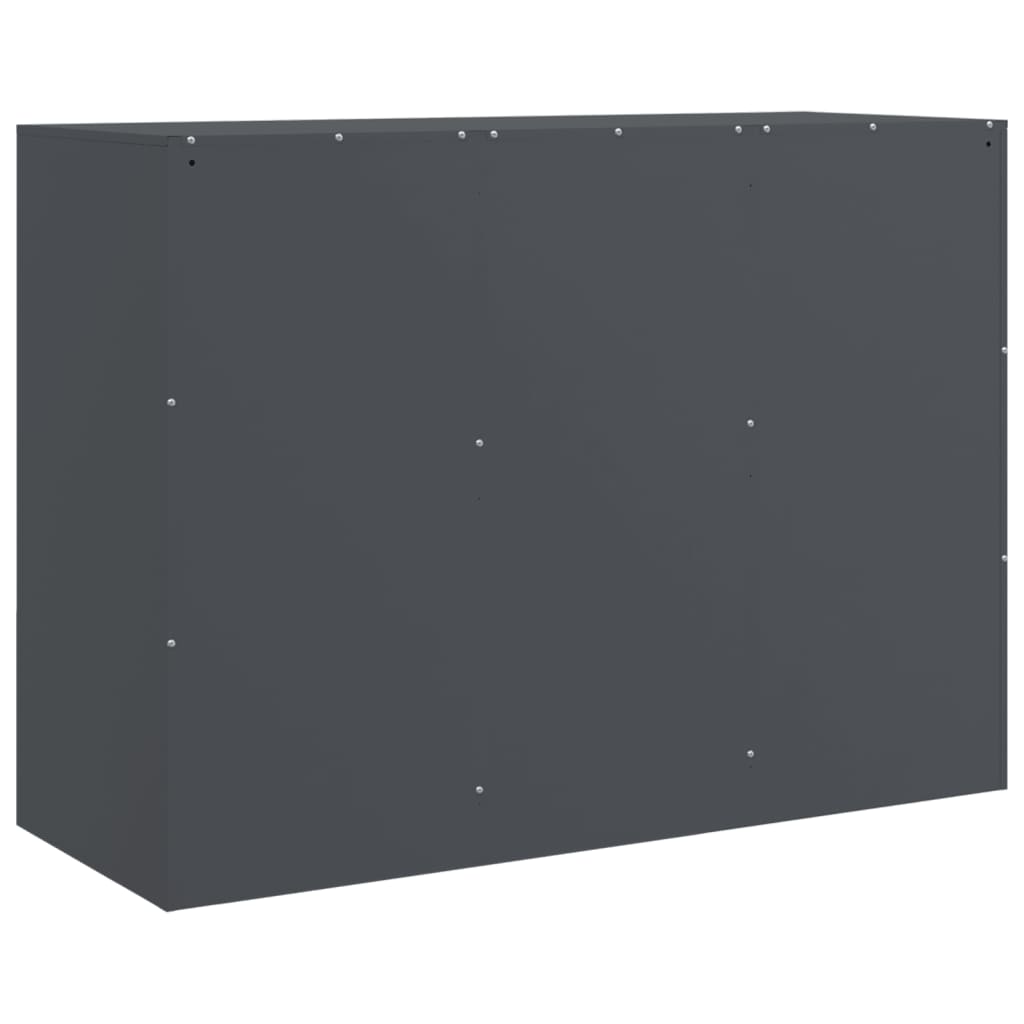 HKH Aparador Moderno em Aço Laminado A Frio com 3 Portas 99 X 39 X 73 Cm - Antracite