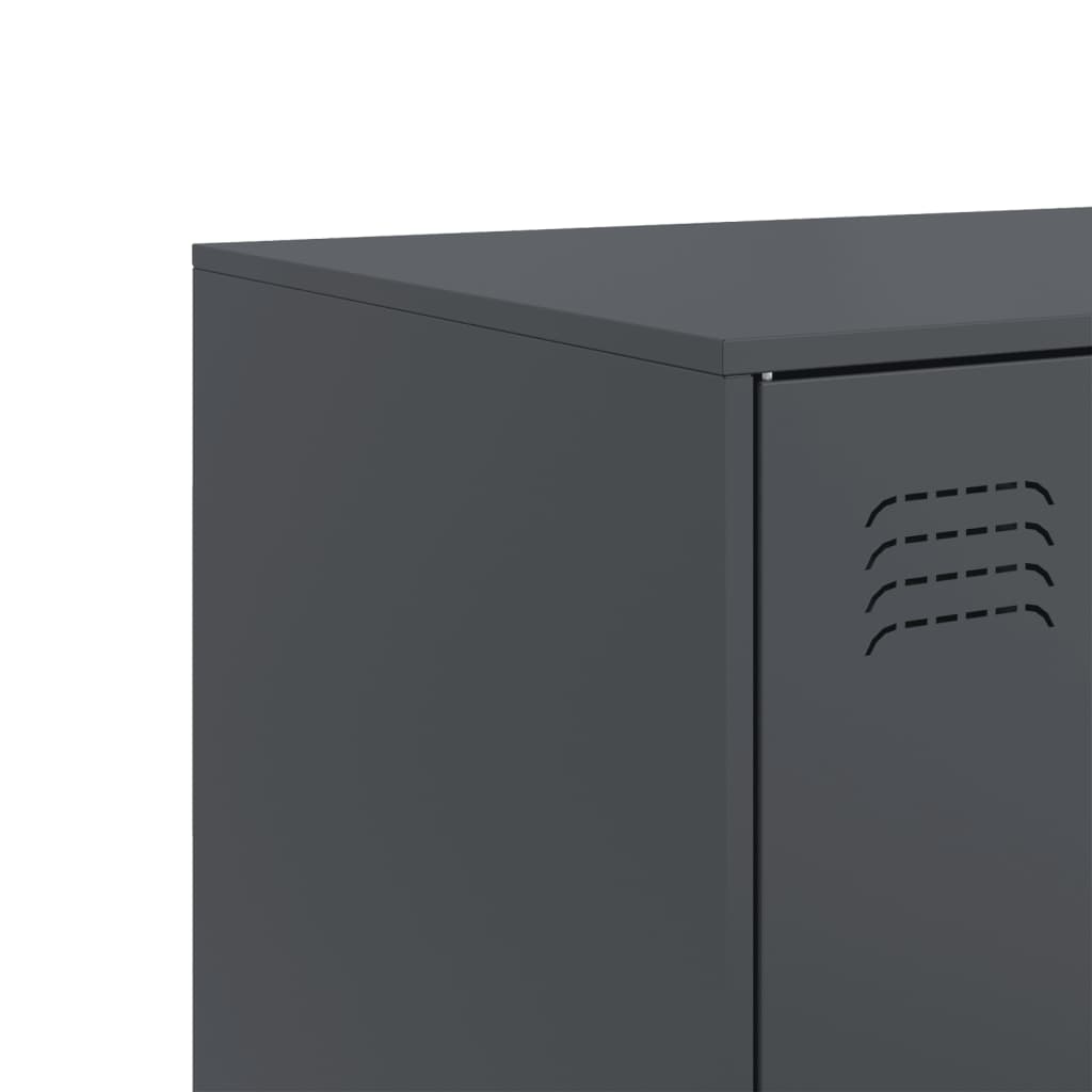 HKH Aparador Moderno em Aço Laminado A Frio com 3 Portas 99 X 39 X 73 Cm - Antracite