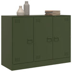 HKH Aparador Moderno em Aço Laminado A Frio com 3 Portas 99 X 39 X 73 Cm - Verde-Azeitona