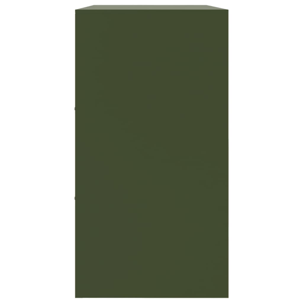 HKH Aparador Moderno em Aço Laminado A Frio com 3 Portas 99 X 39 X 73 Cm - Verde-Azeitona