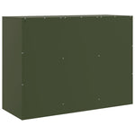 HKH Aparador Moderno em Aço Laminado A Frio com 3 Portas 99 X 39 X 73 Cm - Verde-Azeitona