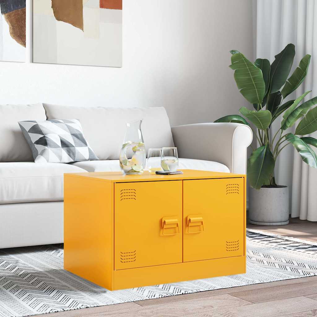 Mesa de centro HKH en acero amarillo mostaza