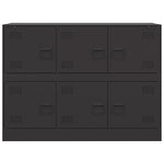 HKH Aparador Moderno em Aço Laminado A Frio com 6 Puxadores de Metal 99 X 39 X 73 Cm - Preto
