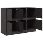 HKH Aparador Moderno em Aço Laminado A Frio com 6 Puxadores de Metal 99 X 39 X 73 Cm - Preto