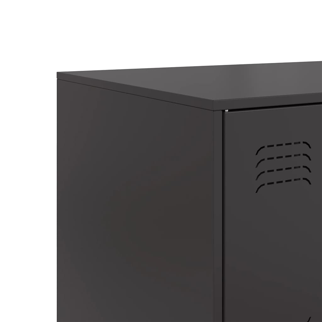 HKH Aparador Moderno em Aço Laminado A Frio com 6 Puxadores de Metal 99 X 39 X 73 Cm - Preto