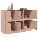 Aparador Moderno HKH de Acero Laminado en Frío con 6 Tiradores Metálicos 99 X 39 X 73 Cm - Rosa
