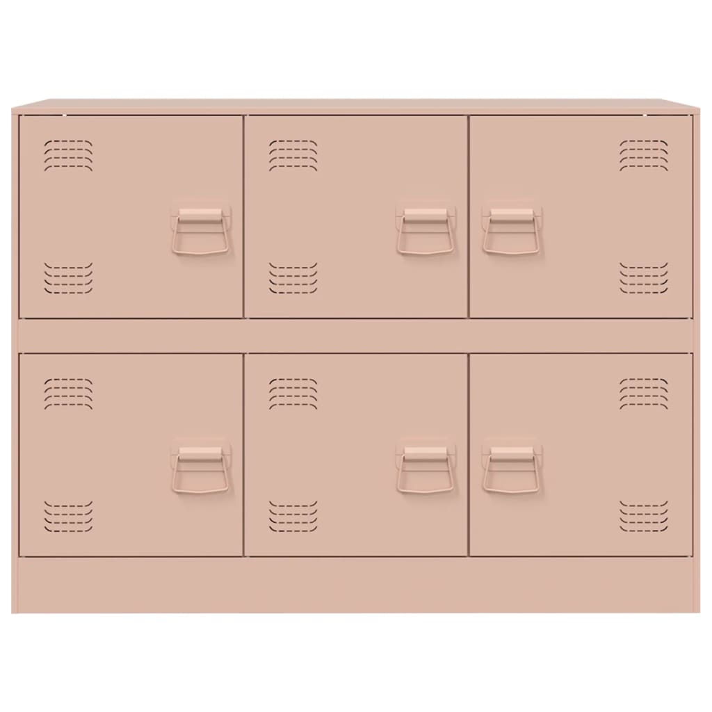Aparador Moderno HKH de Acero Laminado en Frío con 6 Tiradores Metálicos 99 X 39 X 73 Cm - Rosa