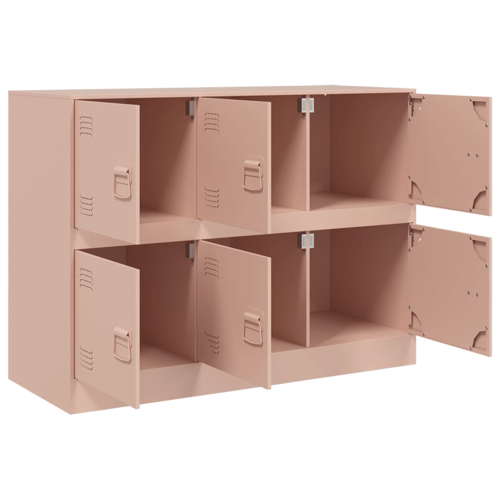 Aparador Moderno HKH de Acero Laminado en Frío con 6 Tiradores Metálicos 99 X 39 X 73 Cm - Rosa