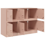 Aparador Moderno HKH de Acero Laminado en Frío con 6 Tiradores Metálicos 99 X 39 X 73 Cm - Rosa