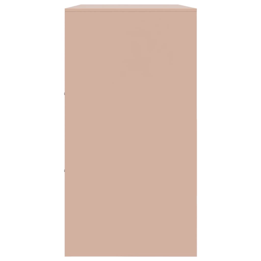 Aparador Moderno HKH de Acero Laminado en Frío con 6 Tiradores Metálicos 99 X 39 X 73 Cm - Rosa