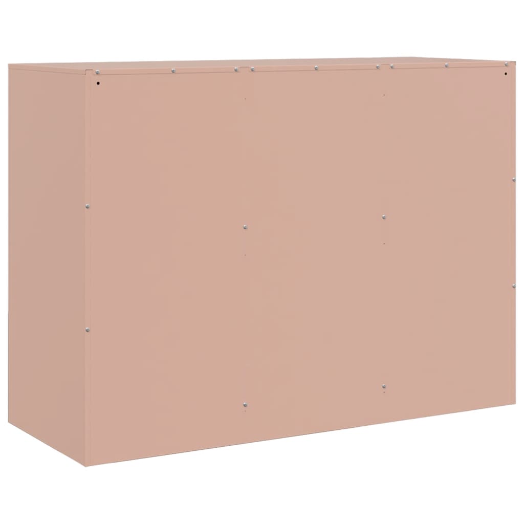 Aparador Moderno HKH de Acero Laminado en Frío con 6 Tiradores Metálicos 99 X 39 X 73 Cm - Rosa