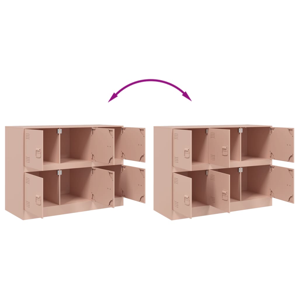 Aparador Moderno HKH de Acero Laminado en Frío con 6 Tiradores Metálicos 99 X 39 X 73 Cm - Rosa