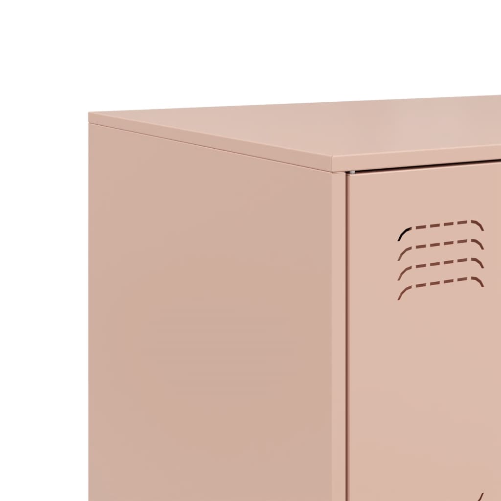 Aparador Moderno HKH de Acero Laminado en Frío con 6 Tiradores Metálicos 99 X 39 X 73 Cm - Rosa
