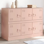 Aparador Moderno HKH de Acero Laminado en Frío con 6 Tiradores Metálicos 99 X 39 X 73 Cm - Rosa