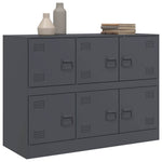 HKH Aparador Moderno em Aço Laminado A Frio com 6 Puxadores de Metal 99 X 39 X 73 Cm - Antracite