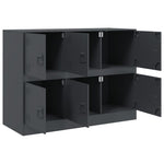 HKH Aparador Moderno em Aço Laminado A Frio com 6 Puxadores de Metal 99 X 39 X 73 Cm - Antracite