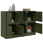 HKH Aparador Moderno em Aço Laminado A Frio com 6 Puxadores de Metal 99 X 39 X 73 Cm - Verde-Azeitona