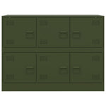 HKH Aparador Moderno em Aço Laminado A Frio com 6 Puxadores de Metal 99 X 39 X 73 Cm - Verde-Azeitona