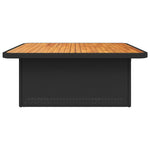 HKH Mesa de Jardín de Mimbre y Madera de Acacia - Negro