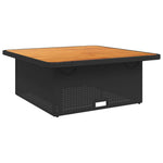 HKH Mesa de Jardín de Mimbre y Madera de Acacia - Negro