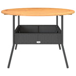 HKH Mesa de Jardim com Tampo de Acácia Ã˜110x71 Cm Vime Pe - Preto