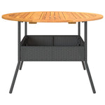 HKH Mesa de Jardim com Tampo de Acácia Ã˜110x71 Cm Vime Pe - Preto