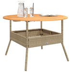 HKH Mesa de Jardim com Tampo de Acácia Ã˜110x71 Cm Vime Pe - Bege