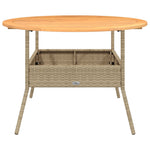 HKH Mesa de Jardim com Tampo de Acácia Ã˜110x71 Cm Vime Pe - Bege