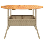 HKH Mesa de Jardim com Tampo de Acácia Ã˜110x71 Cm Vime Pe - Bege