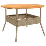 HKH Mesa de Jardim com Tampo de Acácia Ã˜110x71 Cm Vime Pe - Bege