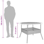 HKH Mesa de Jardim com Tampo de Acácia Ã˜110x71 Cm Vime Pe - Bege