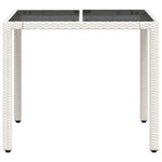 HKH Mesa de Jardim com Tampo de Vidro 90x90x75 Cm Vime Pe - Branco