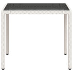 HKH Mesa de Jardim com Tampo de Vidro 90x90x75 Cm Vime Pe - Branco