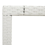 HKH Mesa de Jardim com Tampo de Vidro 90x90x75 Cm Vime Pe - Branco