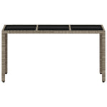 HKH Mesa de Jardim C/ Tampo Vidro 150x90x75 Cm Vime Pe Cinza-claro - Cinzento