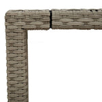 HKH Mesa de Jardim C/ Tampo Vidro 150x90x75 Cm Vime Pe Cinza-claro - Cinzento