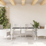 HKH Mesa de Jardim com Tampo de Vidro 150x90x75 Cm Vime Pe - Branco