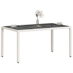 HKH Mesa de Jardim com Tampo de Vidro 150x90x75 Cm Vime Pe - Branco