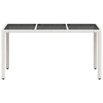 HKH Mesa de Jardim com Tampo de Vidro 150x90x75 Cm Vime Pe - Branco