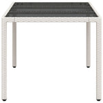 HKH Mesa de Jardim com Tampo de Vidro 150x90x75 Cm Vime Pe - Branco