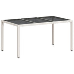 HKH Mesa de Jardim com Tampo de Vidro 150x90x75 Cm Vime Pe - Branco